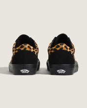 Vans Sneaker Donna Old Skool Tomaia Nero con Inserti Suede Trama Leopardato