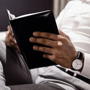 Daniel Wellington orologio 36mm inox 316L sheffield nero cromo bianco pelle DW00100053