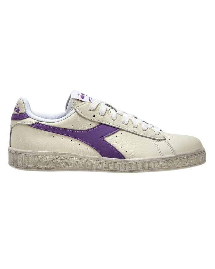 Diadora Sneakers Game L Low Waxed Pelle Bianco - Blu Mar Caspio 1