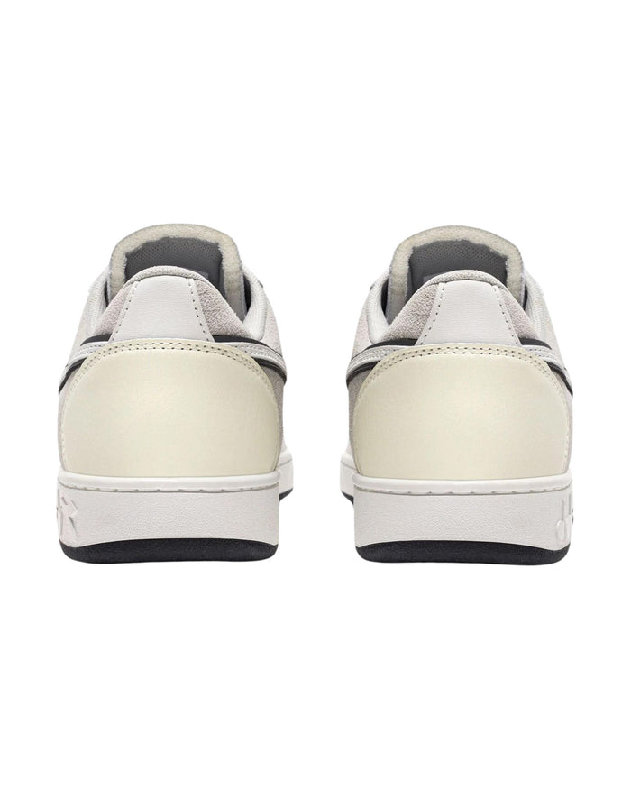 Diadora Magic Basket Low Tech in Pelle Scamosciata Bianco 4