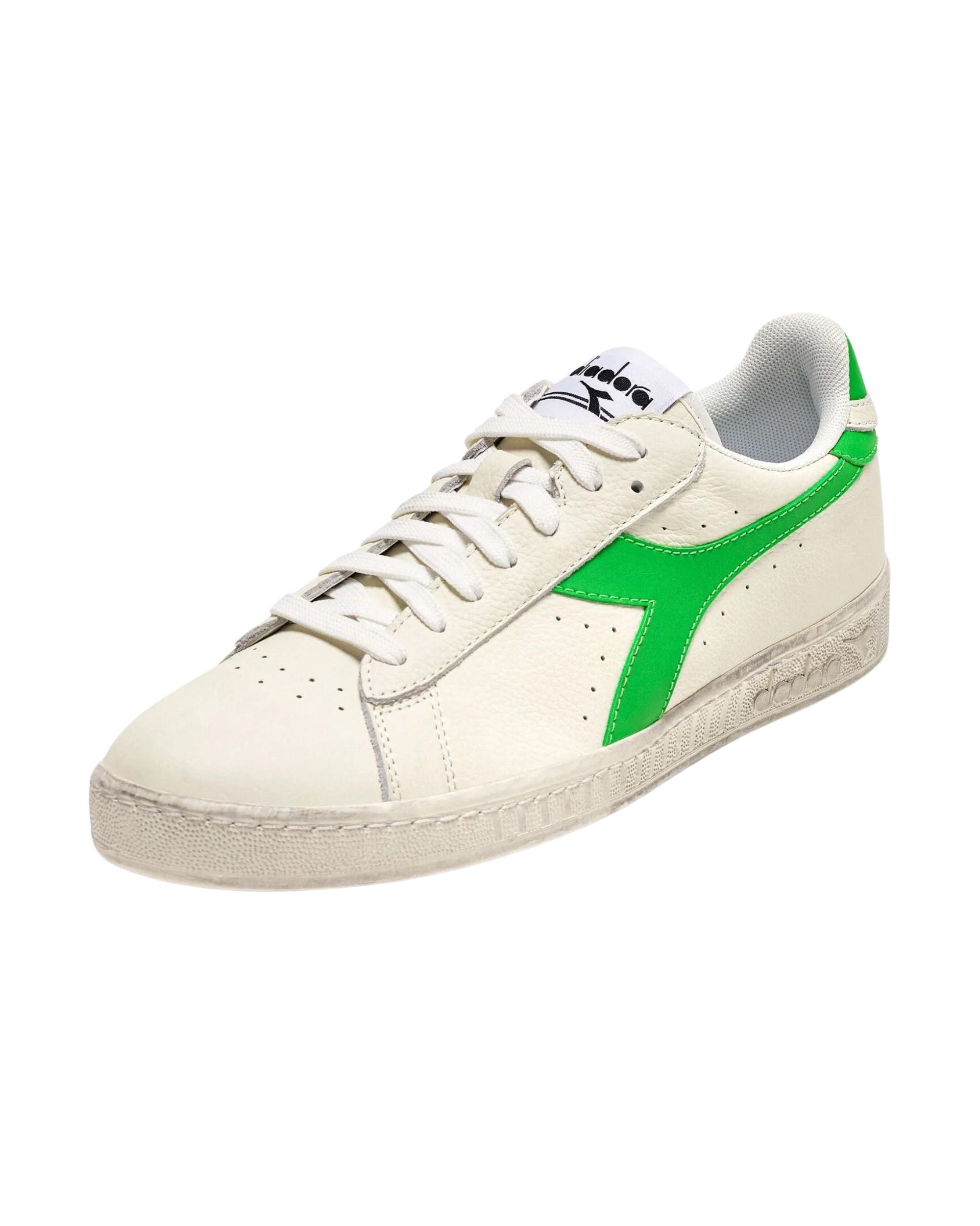 Diadora Sneaker Game L Low Fluo Waxed Pelle Bianco