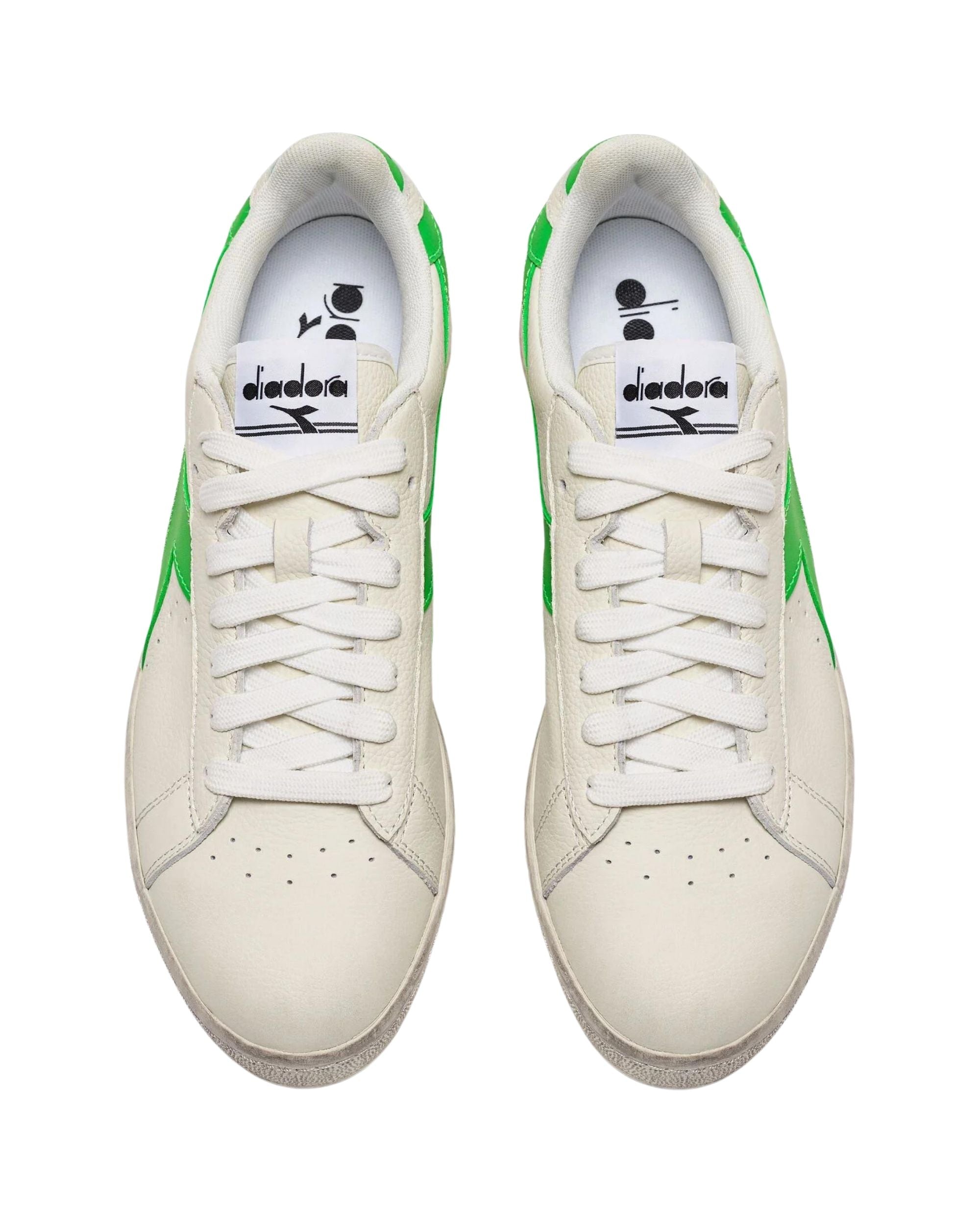 Diadora Sneaker Game L Low Fluo Waxed Pelle Bianco
