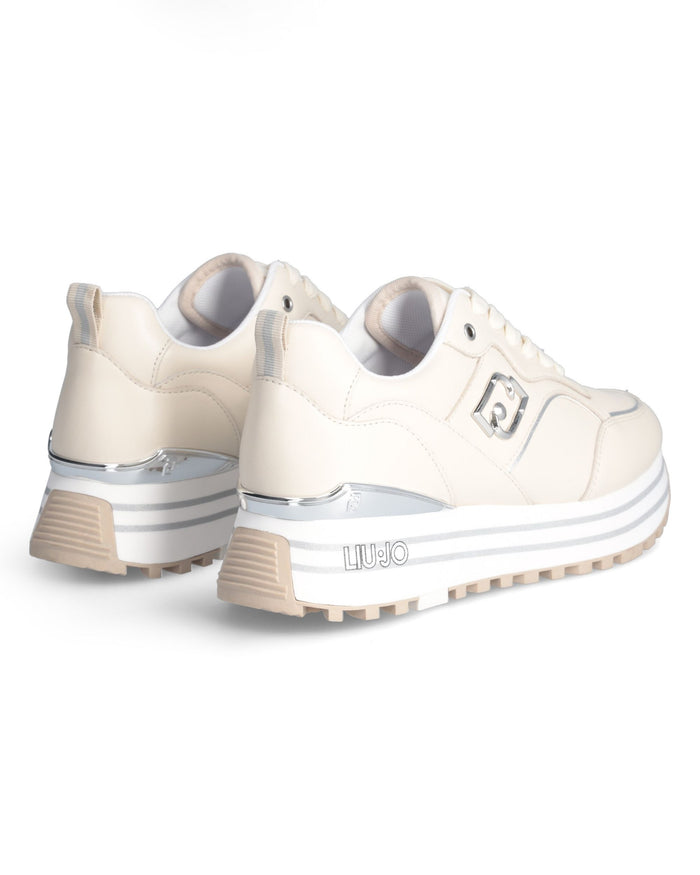 Liu Jo Sneaker Maxi Wonder 73 in Pelle Beige 5