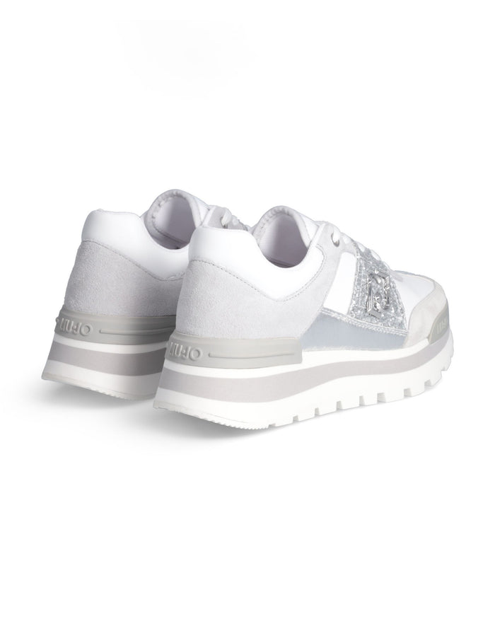 Liu Jo Sneaker Amazing 29 con Misto Pelle e Suede Bianco 3