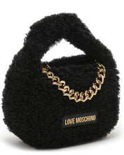 Love Moschino Borsa Piccola A Mano Con Tracolla Teddy Fur Soft Nero Donna