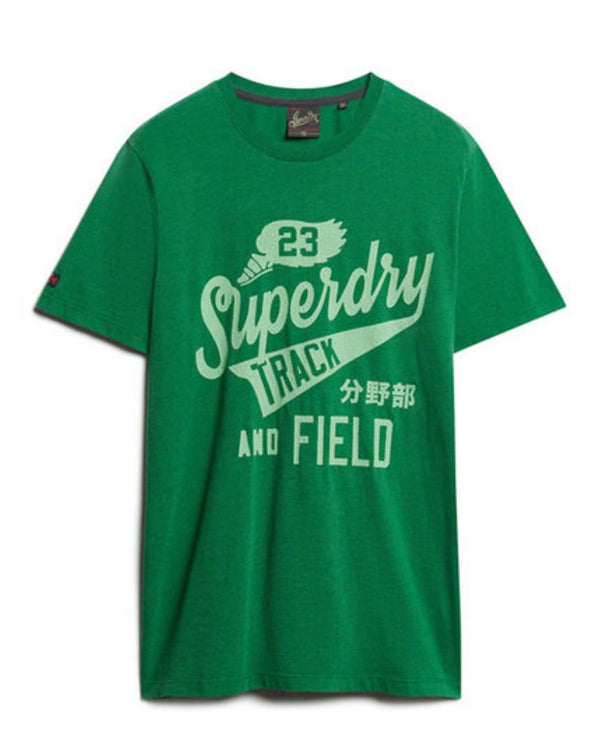 Superdry T-shirt Collage Graphic Vintage Cotton Green