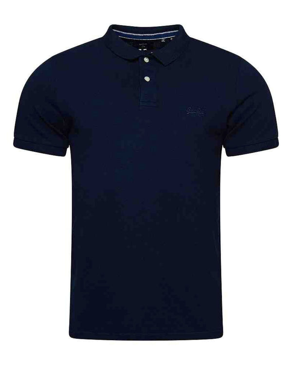 Superdry Polo Vintage Logo Cotone Biologico Blu