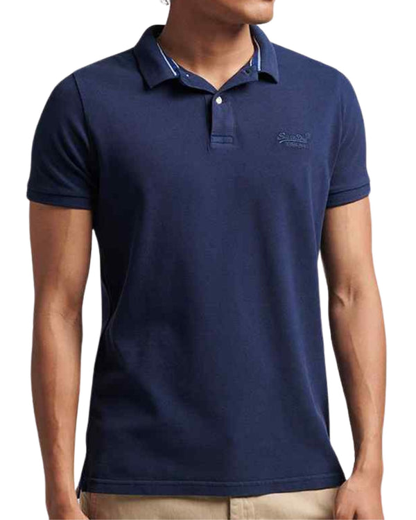 Superdry Polo Vintage Logo Organic Cotton Blue-2