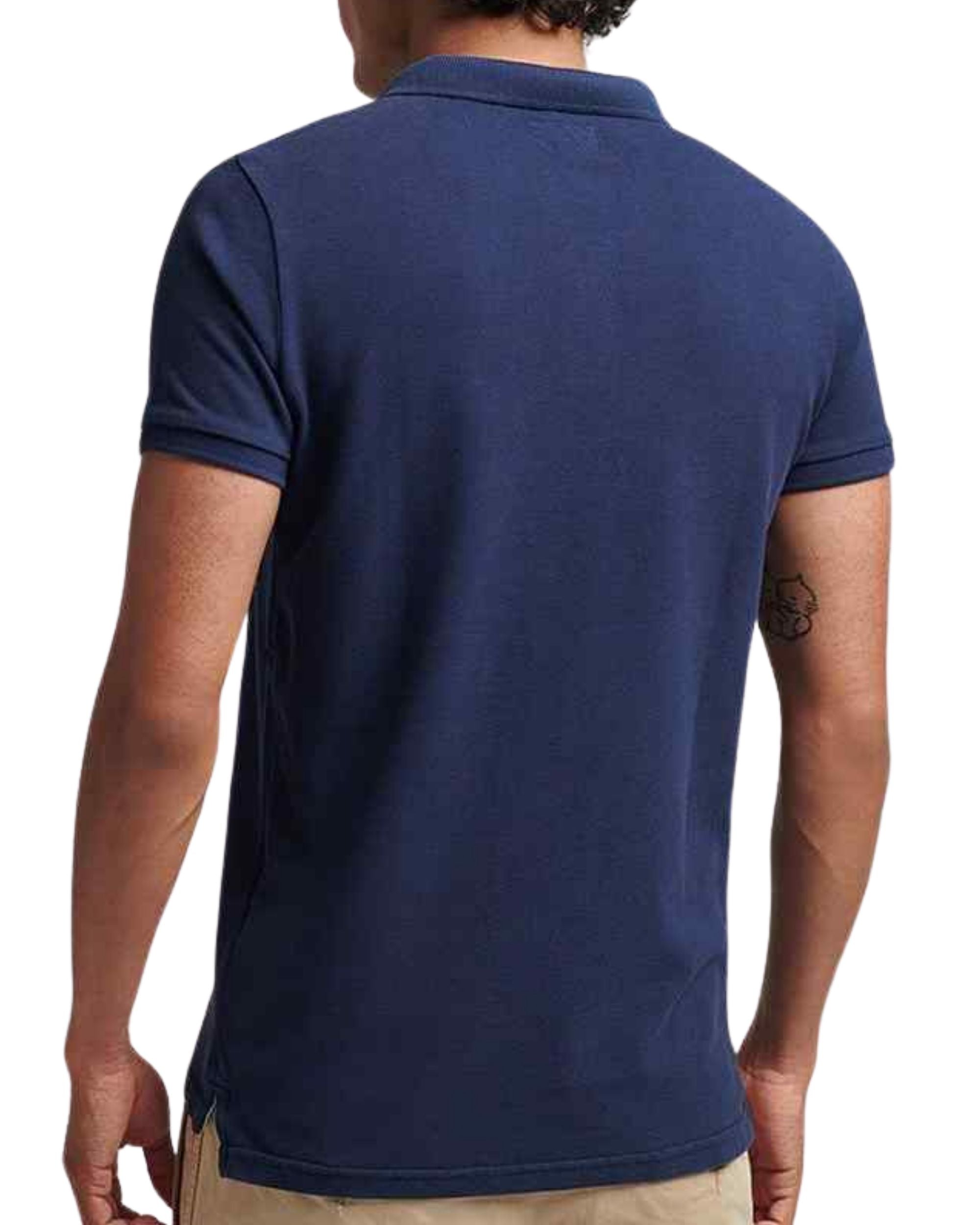 Superdry Polo Vintage Logo Cotone Biologico Blu