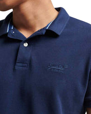 Superdry Polo Vintage Logo Cotone Biologico Blu