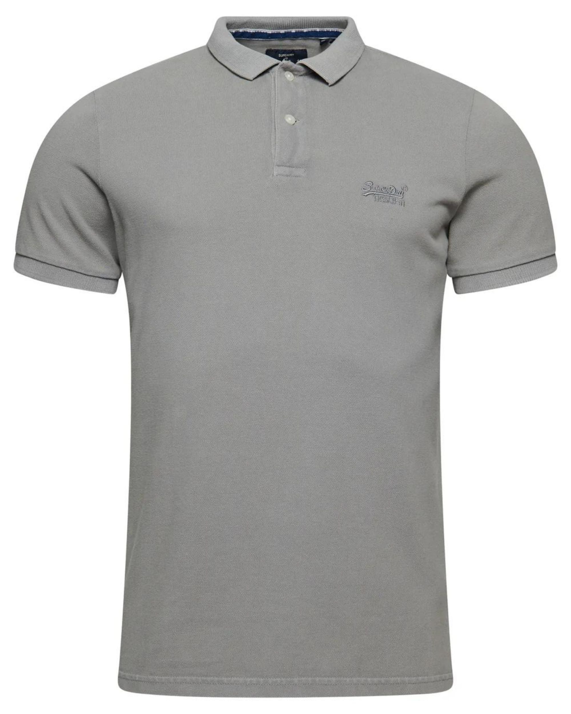 Superdry Polo Vintage Logo Cotone Biologico Grigio