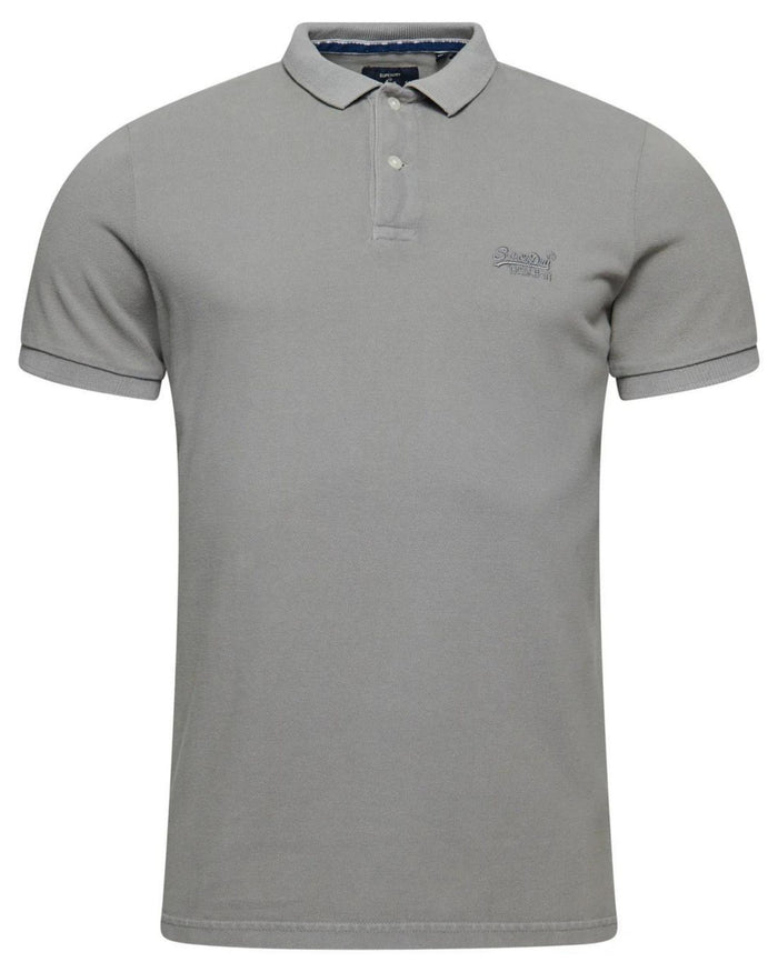 Superdry Polo Vintage Logo Cotone Biologico Grigio 1