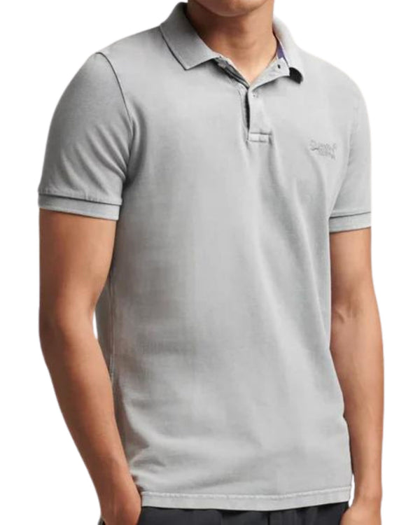 Superdry Polo Vintage Logo Organic Cotton Grey-2