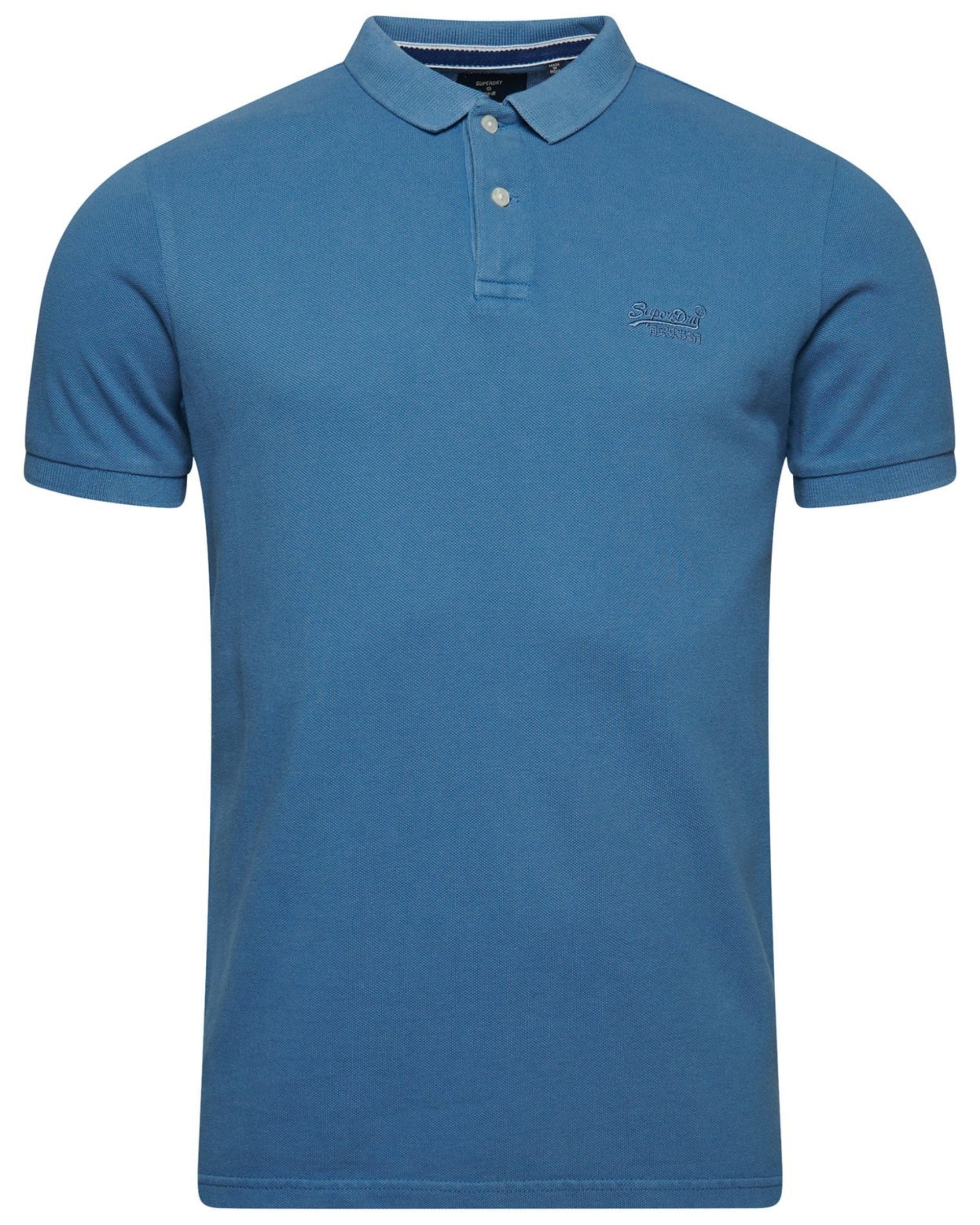 Superdry Polo Vintage Logo Cotone Biologico Azzurro