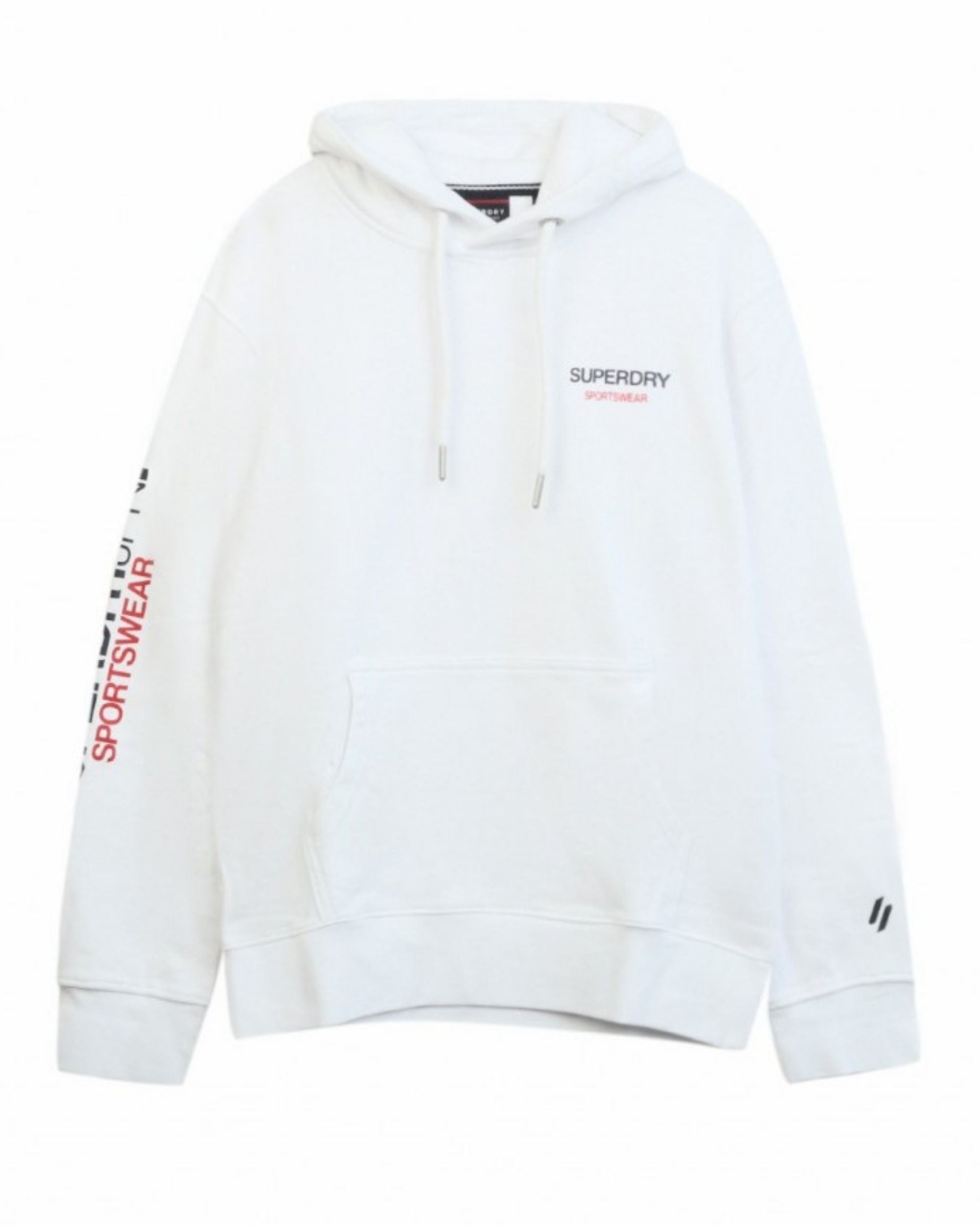 Superdry Felpa Cappuccio e Loghi Cotone Bianco