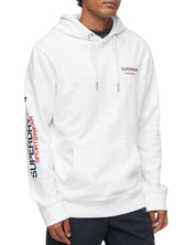 Superdry Felpa Cappuccio e Loghi Cotone Bianco