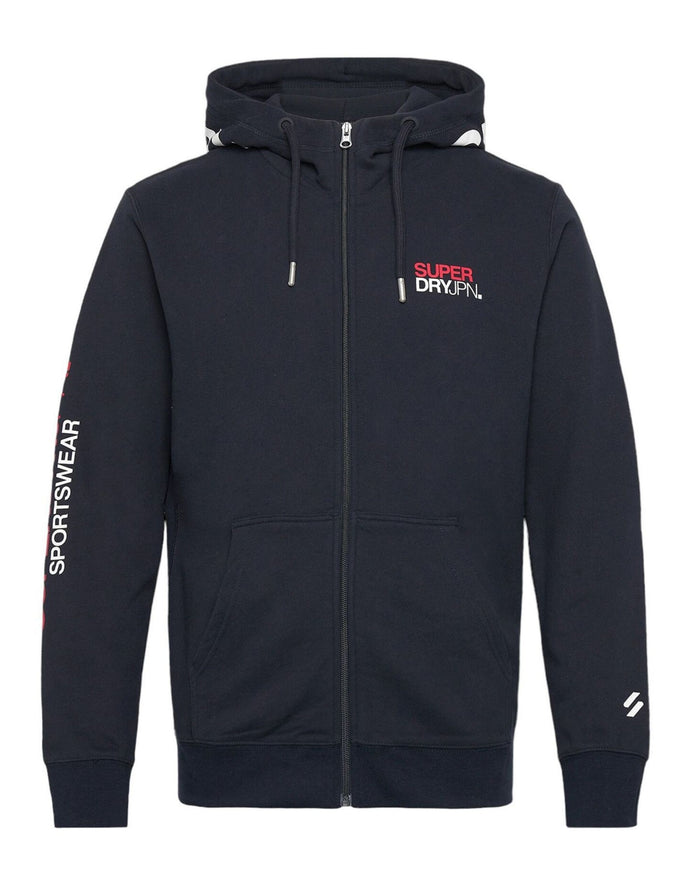 Superdry Hoodie and Logos Cotton Blend Blue 1