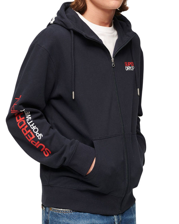 Superdry Hoodie and Logos Cotton Blend Blue-2