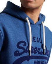 Superdry Cappuccio con Logo Pop Soda Vintage Blu Misto Cotone