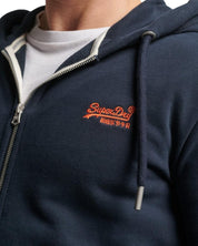 Superdry Cotton Blend Logo Hoodie Blue