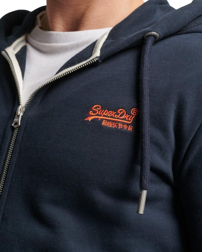 Superdry Cotton Blend Logo Hoodie Blue 3