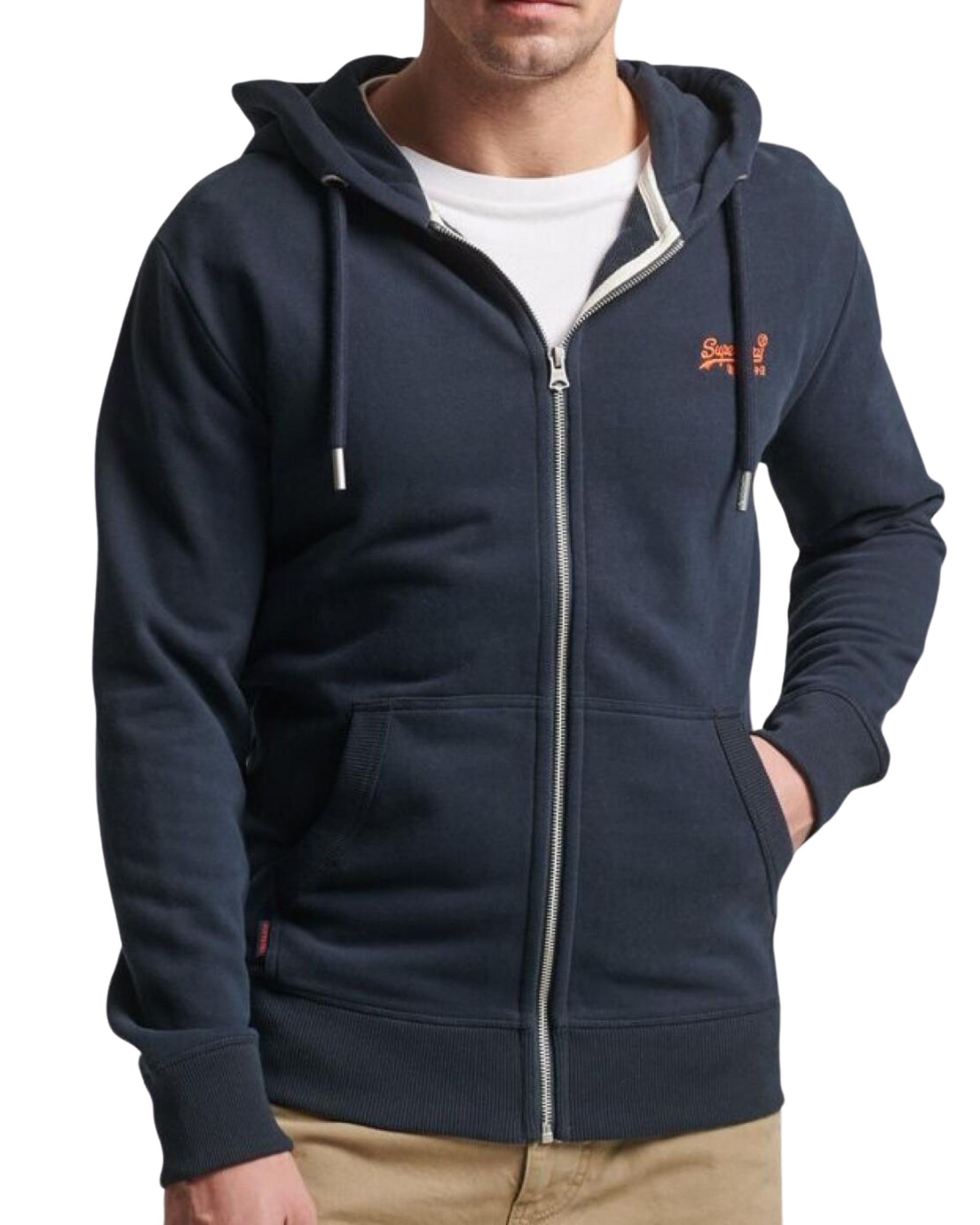 Superdry Cotton Blend Logo Hoodie Blue