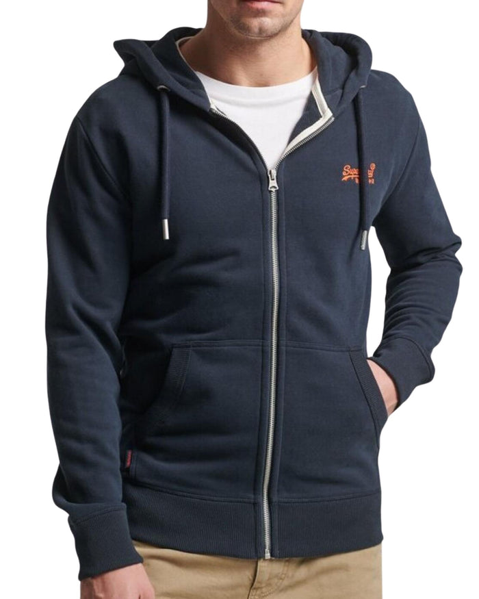 Superdry Cotton Blend Logo Hoodie Blue 4