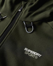 Superdry Giacca Sportiva Tecnica con Cappuccio e Loghi Verde