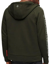 Superdry Giacca Sportiva Tecnica con Cappuccio e Loghi Verde