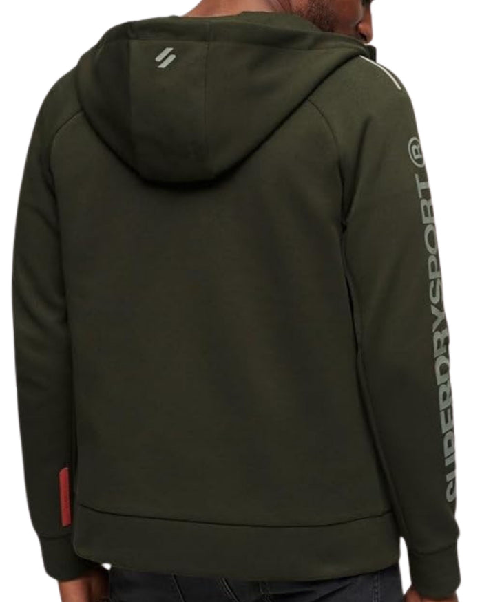 Superdry Giacca Sportiva Tecnica con Cappuccio e Loghi Verde 5