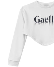 Gaelle Felpa Top in Cotone con Logo Bianco Made in Italy