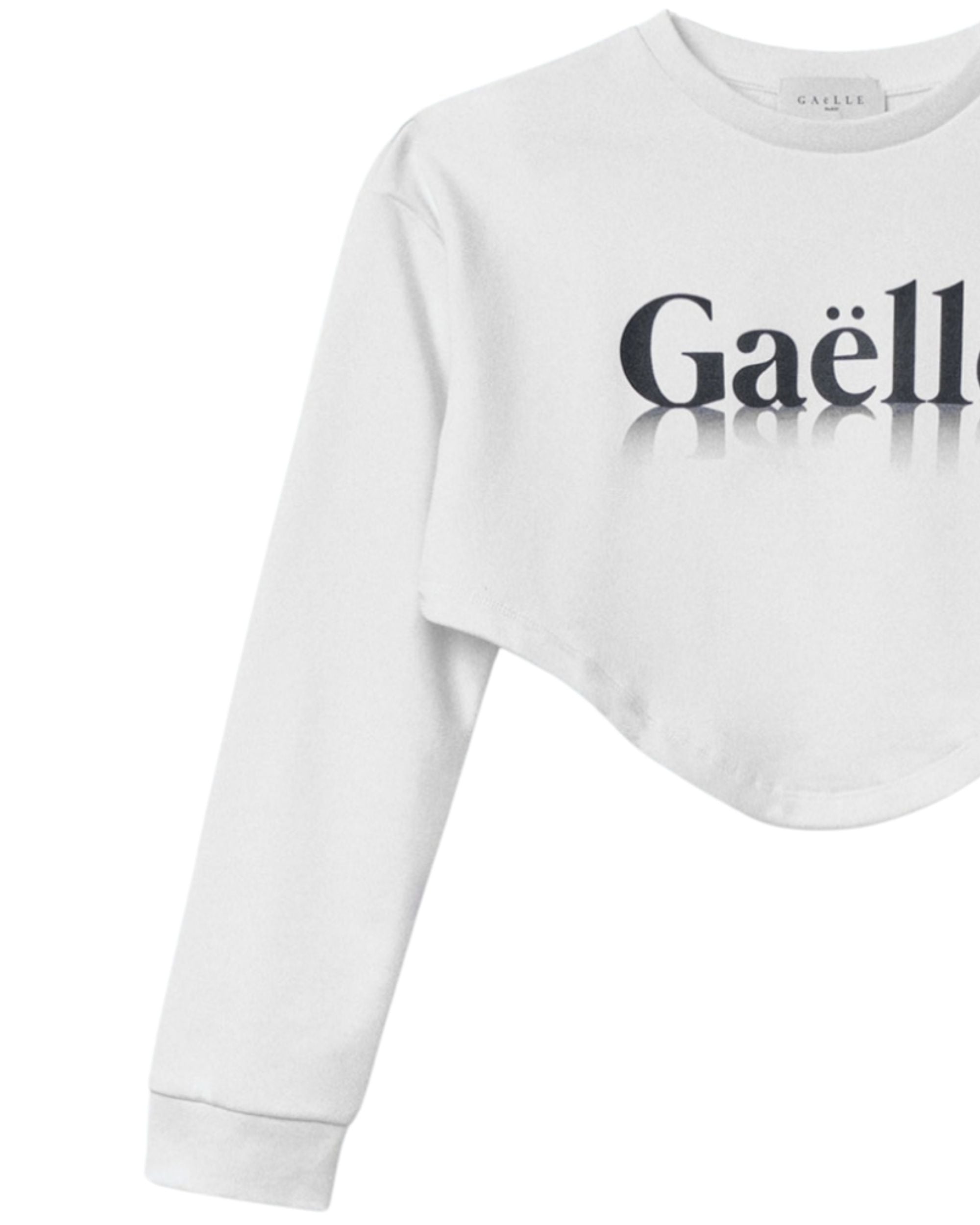 Gaelle Felpa Top in Cotone con Logo Bianco Made in Italy