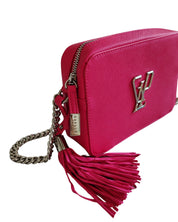 Gaelle Camera Bag Eco-leather Chain Shoulder Strap Silver Purple