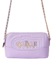 Gaelle Borsa a Tracolla 19x10x4 cm Lilla con Logo in Metallo Donna