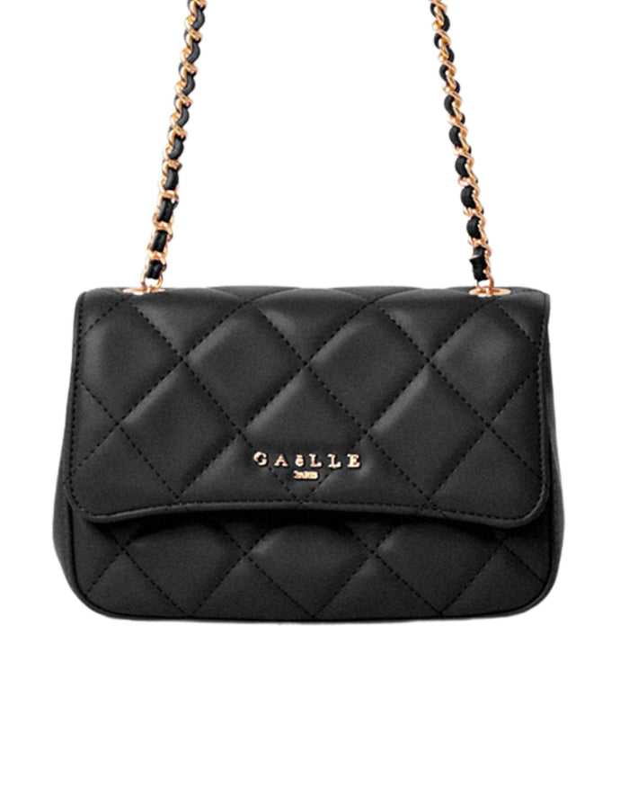 Gaelle Mini Shoulder Strap in Black Eco-Leather 2