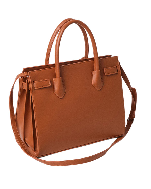 Gaelle Brown Eco-Leather Shopper Bag-2