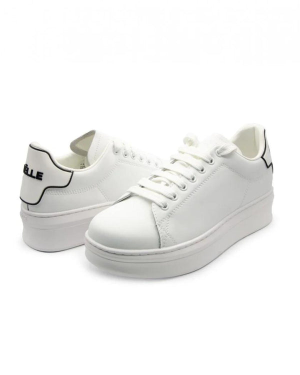 Gaelle Sneakers Addict Pelle Bianco-2