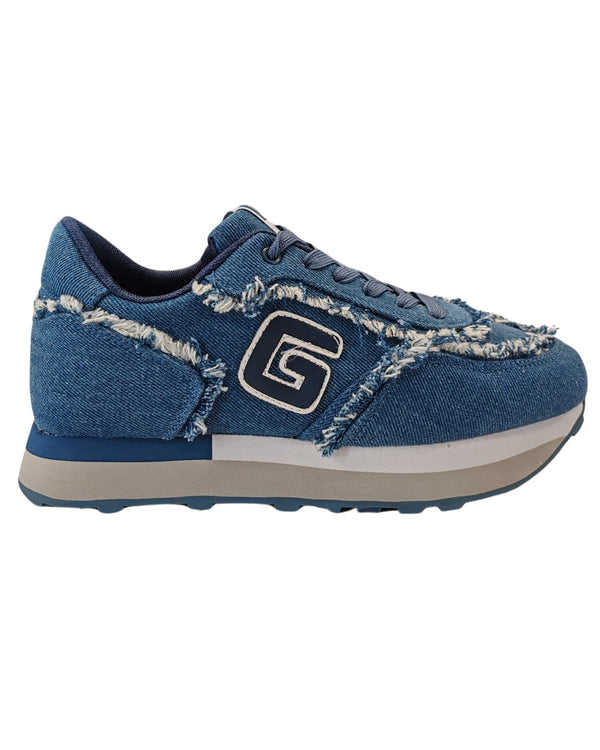 Gaelle Running In Tessuto Denim Con Logo Blu Donna