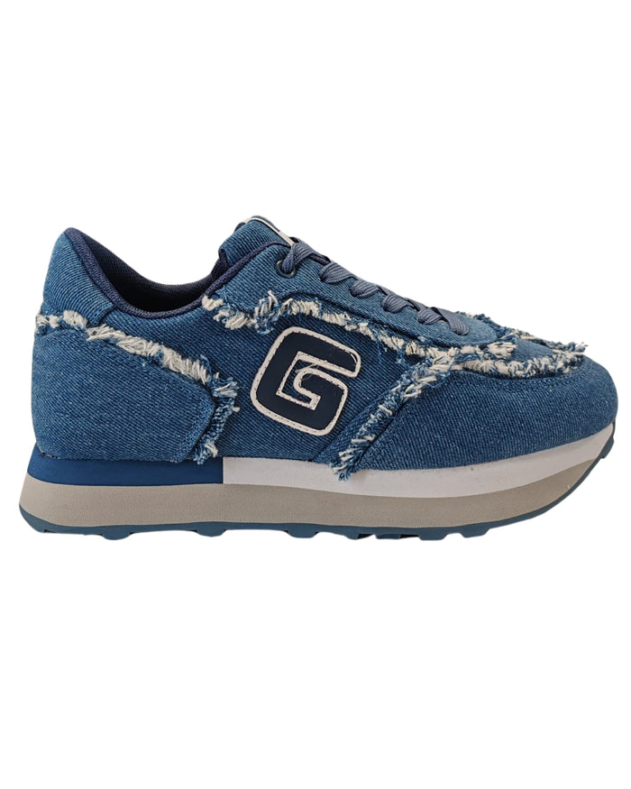 Gaelle Running In Tessuto Denim Con Logo Blu Donna 1