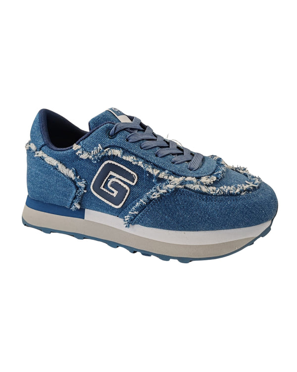 Gaelle Running In Tessuto Denim Con Logo Blu Donna-2