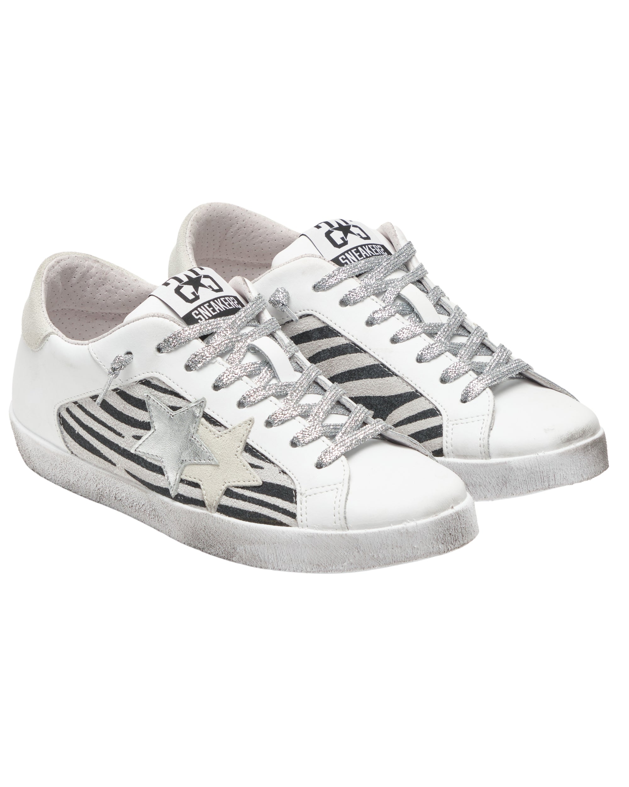 2star Made In Italy Artigianale Pelle 100% Bianco Donna
