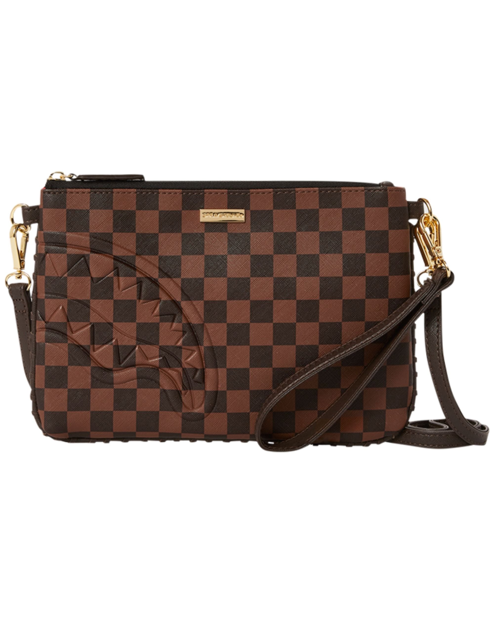 Sprayground Crossbody Bag Marrone Donna pochette Clutch polsiera