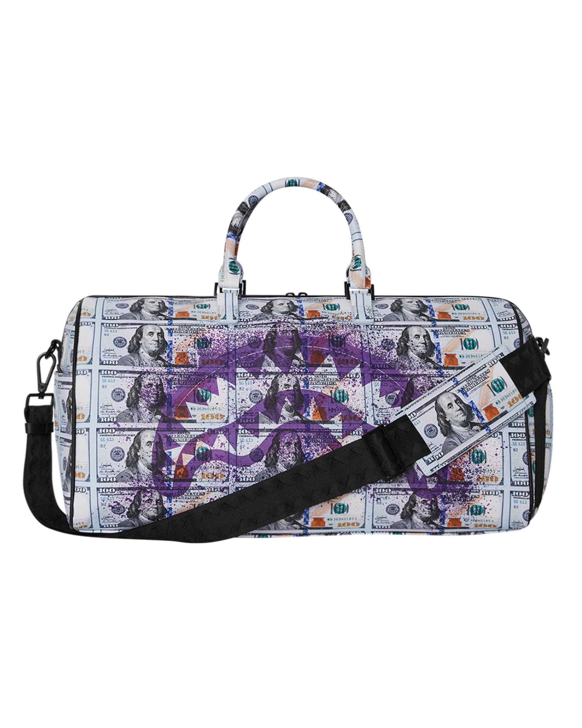 Sprayground Duffle Borsa Palestra Viaggio Bianco Viola Unisex