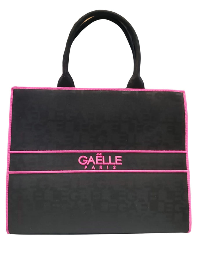 Gaelle Borsa Shopper In Ecopelle Con Stamoa Logo All Over Nero Donna 1