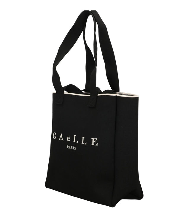 Gaelle Maxi Shopper Con Logo Ricamato Nero Donna-2