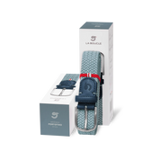 La Boucle cintura intrecciata con fibbia in metallo premium box regalo Portofino azzurro