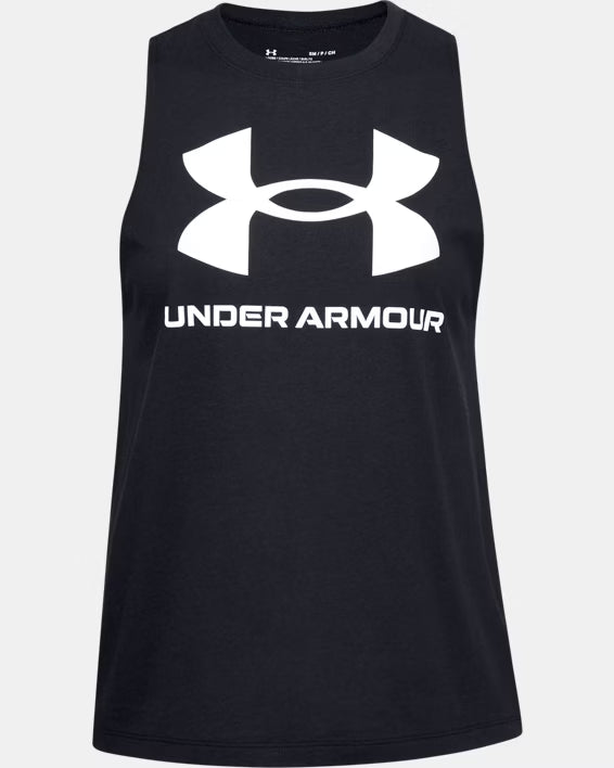 Under Armour Canotta Sportiva Donna Tank Top Elasticizzato Allenamento UA Tech Nero