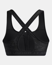 Under Armour Reggiseno Sportivo Mid Crossback Print Donna Elasticizzato Allenamento UA Tech Stampa Nero