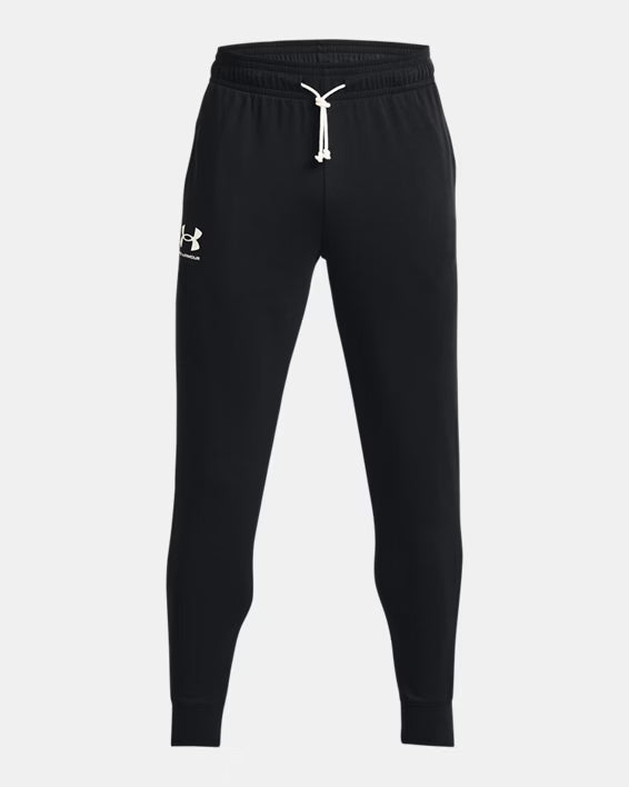 Under Armour Pantaloni Jogger Allenamento Terry Rival Misto Cotone Nero Uomo