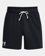 Under Armour Shorts da Allenamento UA Rival Terry 6 inches Misto Cotone Nero Uomo